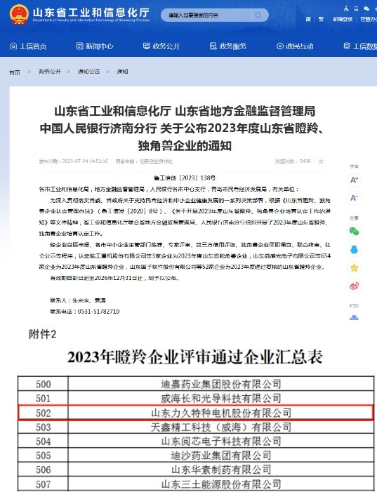 力久公司榮登“山東省瞪羚企業”名列 力久公司榮登“山東省瞪羚企業”名列